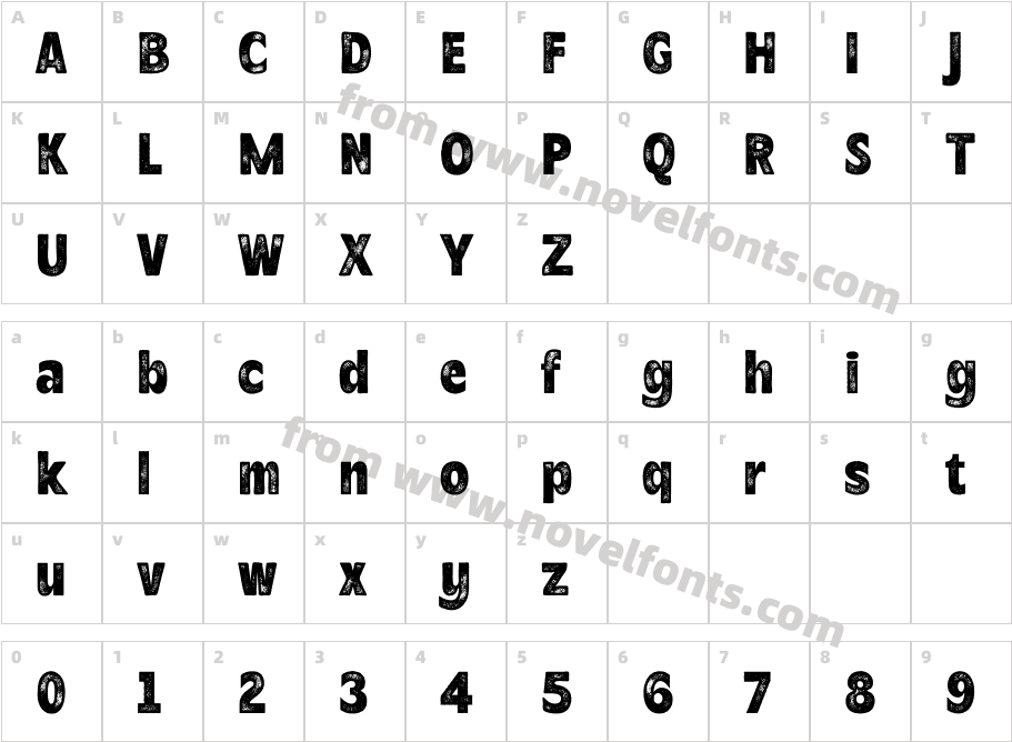 Draft Becham RegularCharacter Map