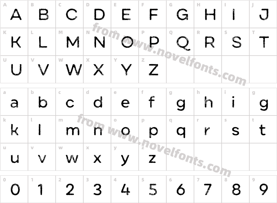 Draft NaturalA MediumCharacter Map