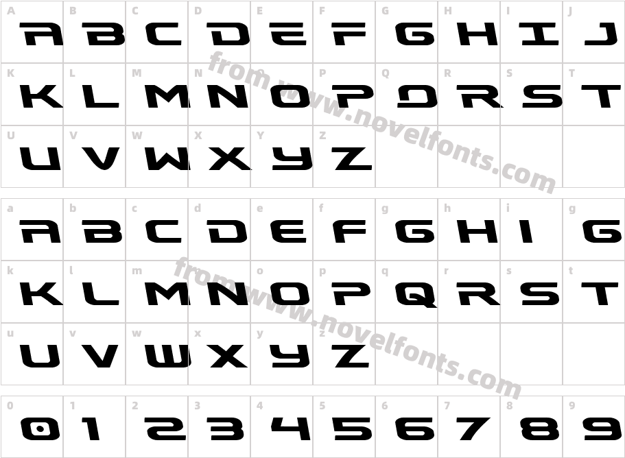 Drius LeftalicCharacter Map