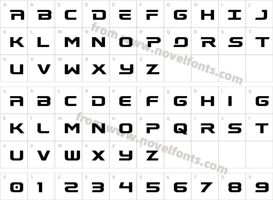 Drius Straight CondensedCharacter Map