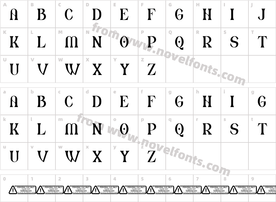 Drivex PERSONAL USE ONLY!Character Map