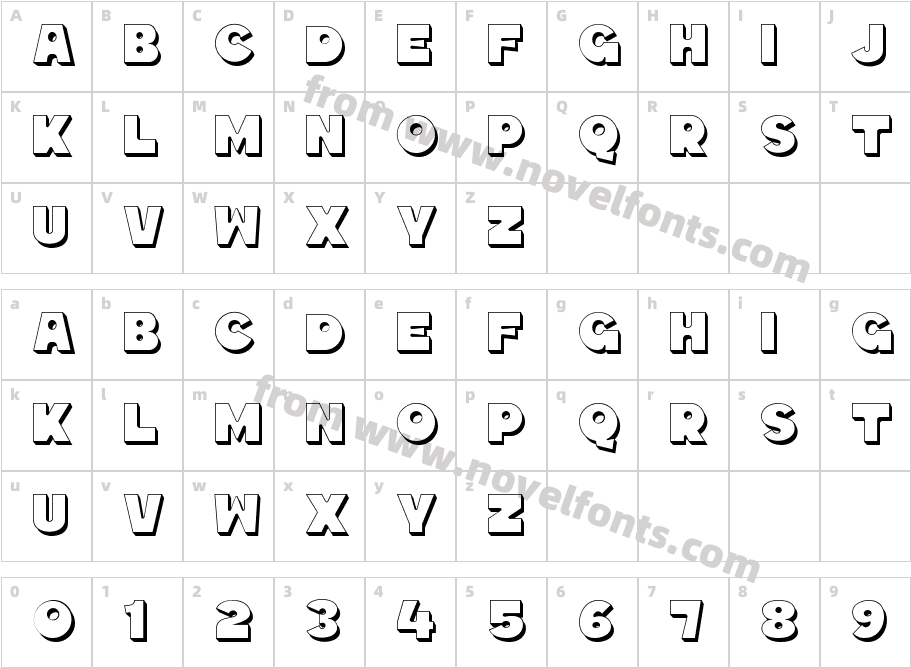 Drobei Outline BlockCharacter Map