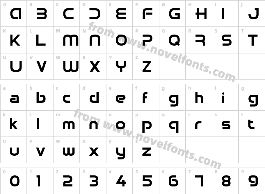 Droid Logo BoldCharacter Map
