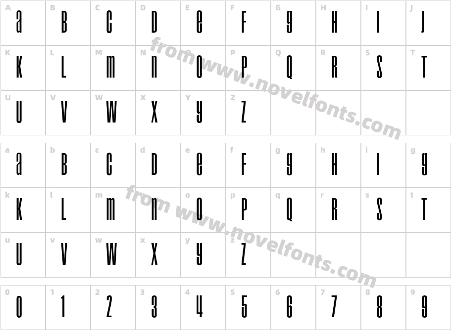 Droid RegularCharacter Map