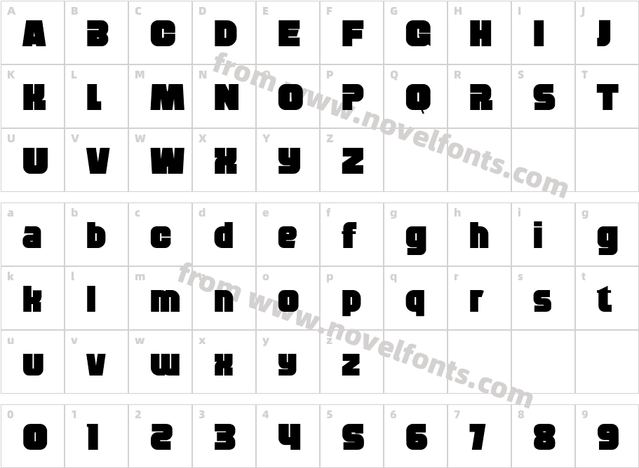 Droney RegularCharacter Map