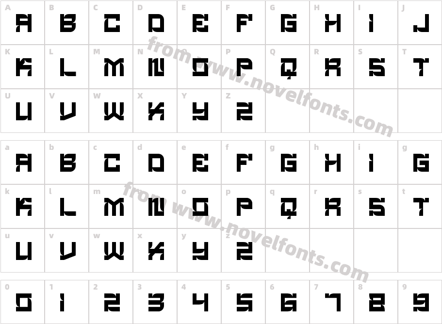 Droppis Exo RegularCharacter Map