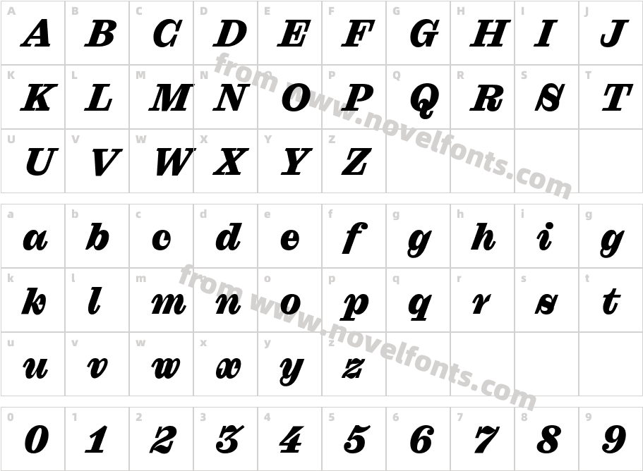 Droulers Clarendon Bk WEB ItalicCharacter Map