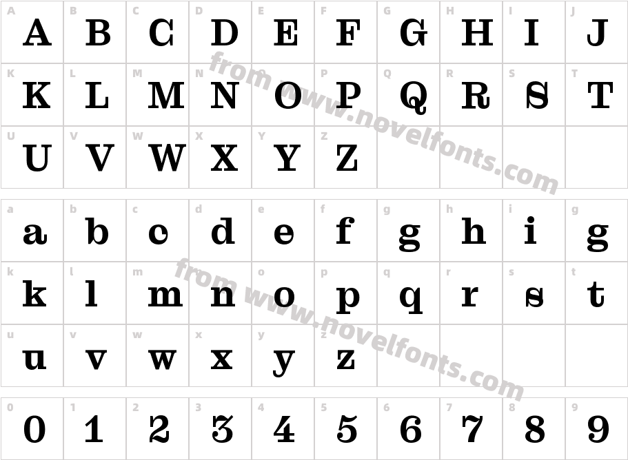 Droulers Clarendon WEB BoldCharacter Map