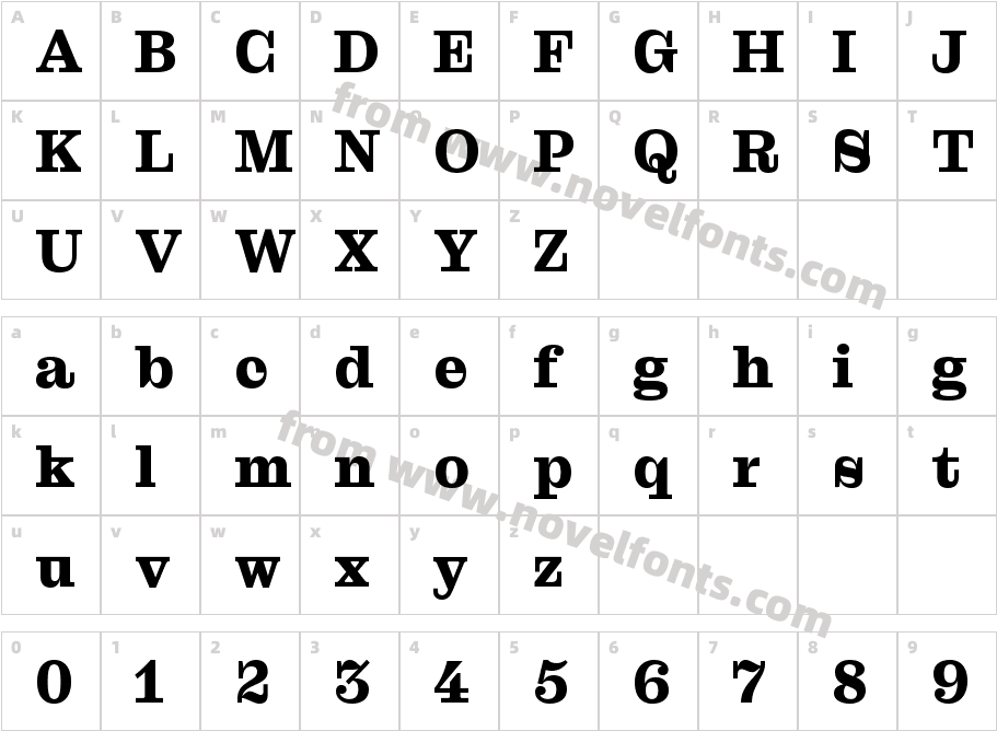 Droulers ClarendonWEB ExtraboldCharacter Map