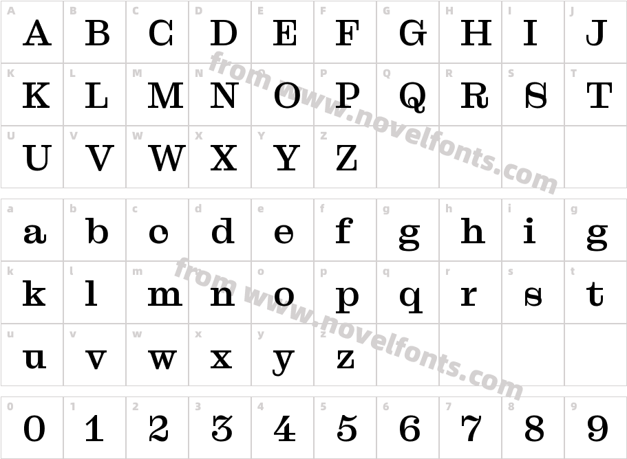 Droulers ClarendonWEB MediumCharacter Map