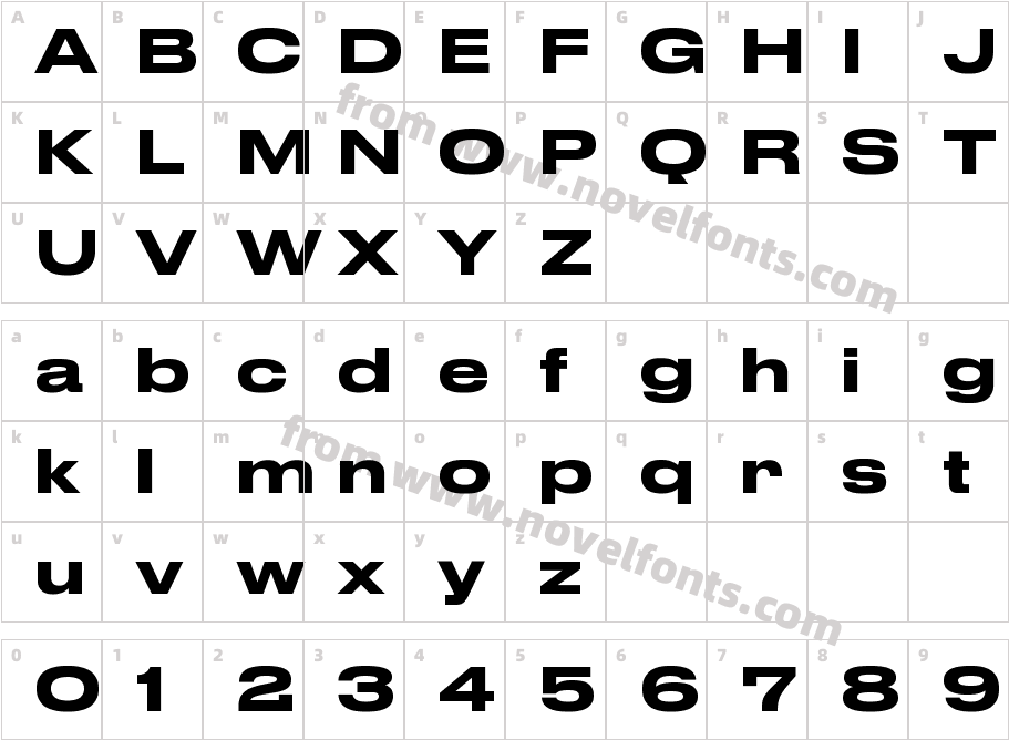 Druk Wide MediumCharacter Map
