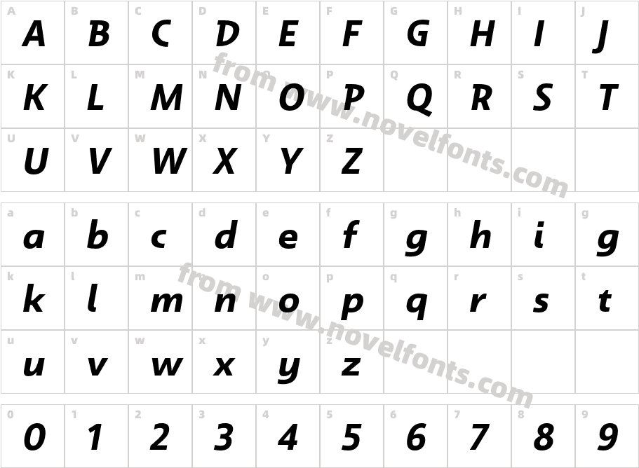 Dulcian Norm Bold ItalicCharacter Map