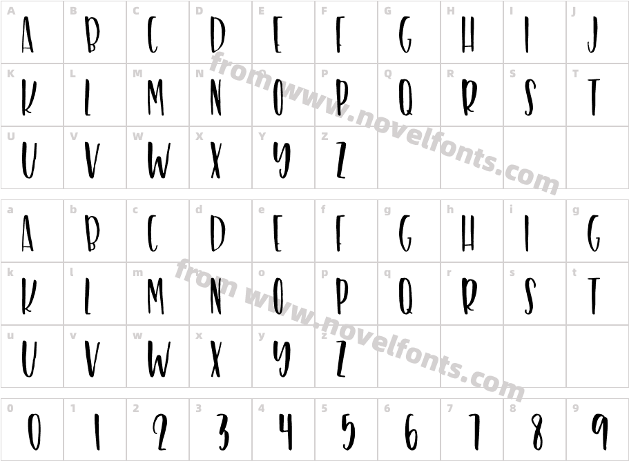Dumbleton RegularCharacter Map