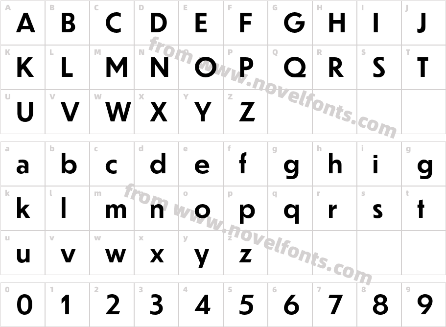 Dunbar Text BoldCharacter Map