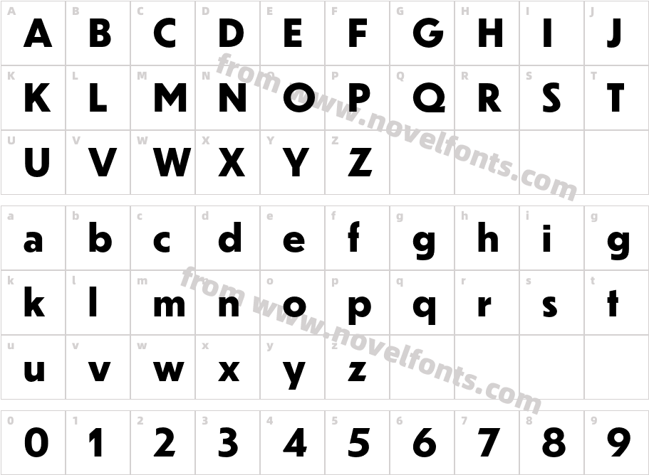 Dunbar Text Extra BoldCharacter Map