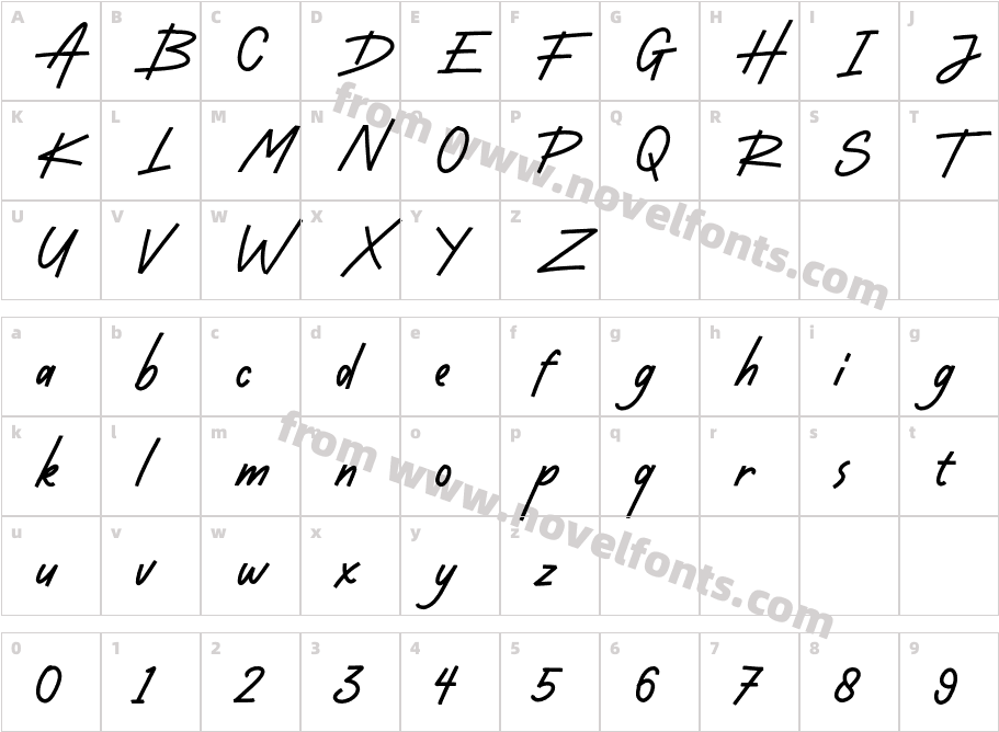 Dustyland RegularCharacter Map