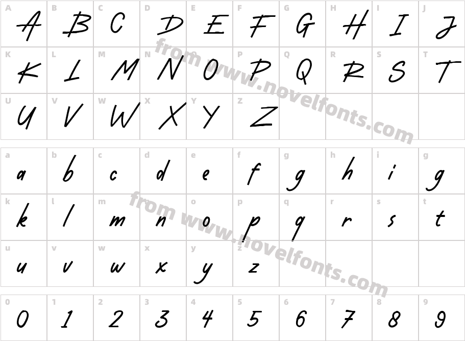 Dustyland RegularCharacter Map