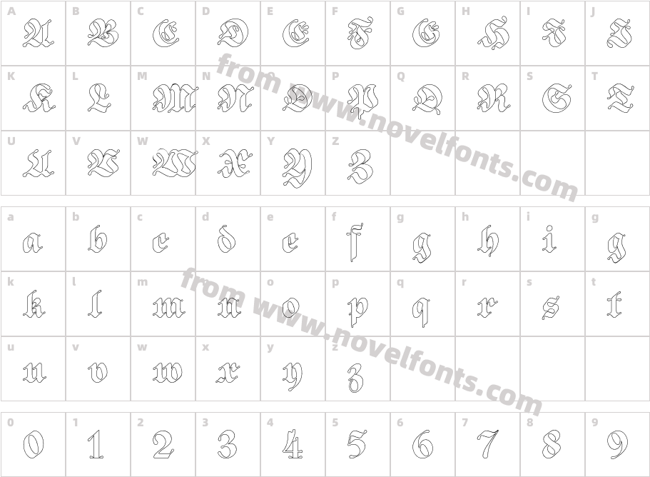 ED Begonia Outline RegularCharacter Map