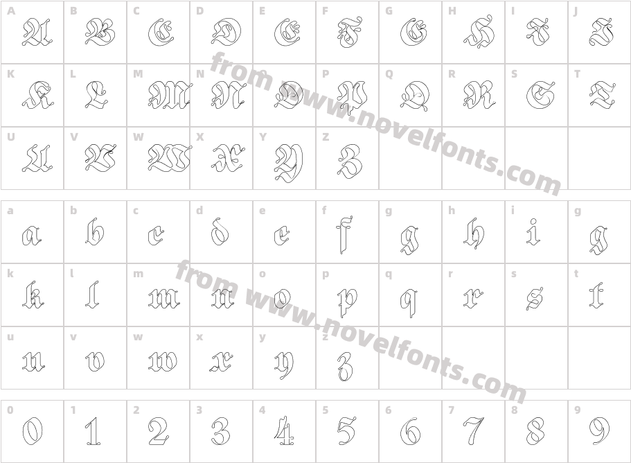 ED Begonia Outline RegularCharacter Map