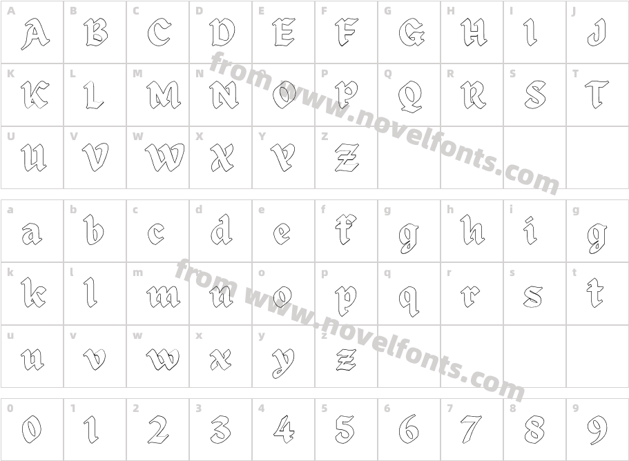 ED Celandine OutlineCharacter Map