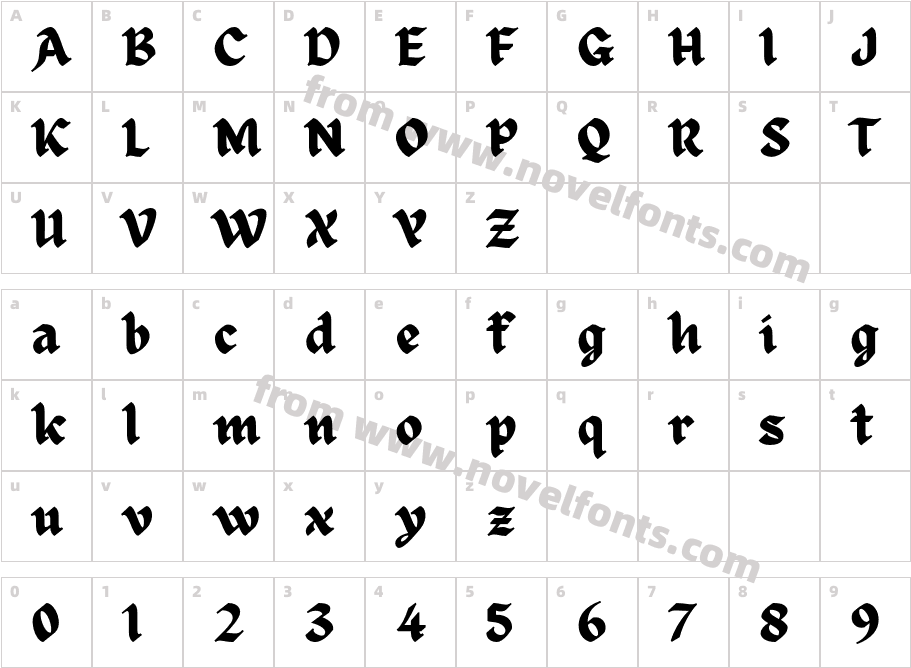 ED Celandine RegularCharacter Map