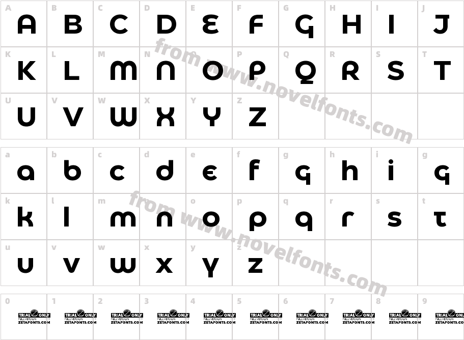 Eastman Alternate Trial BoldCharacter Map