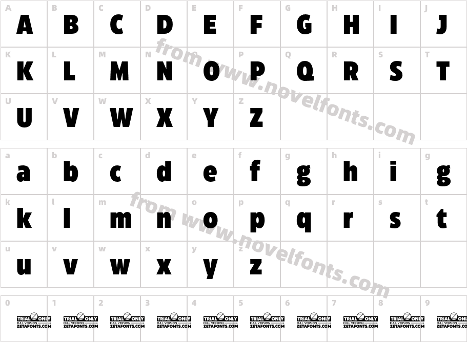 Eastman Condensed Trial HeavyCharacter Map