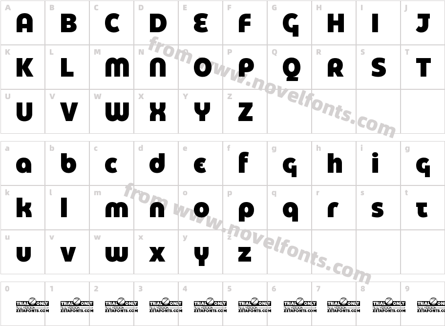 Eastman Grotesque Alt Trial BlackCharacter Map
