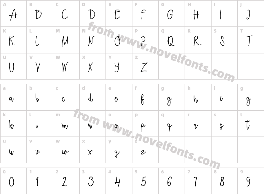 Ecuador BoldCharacter Map
