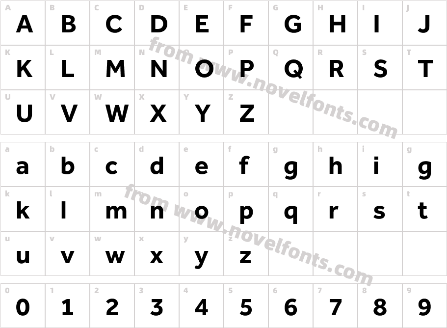 Effra CC Arbc BoldCharacter Map