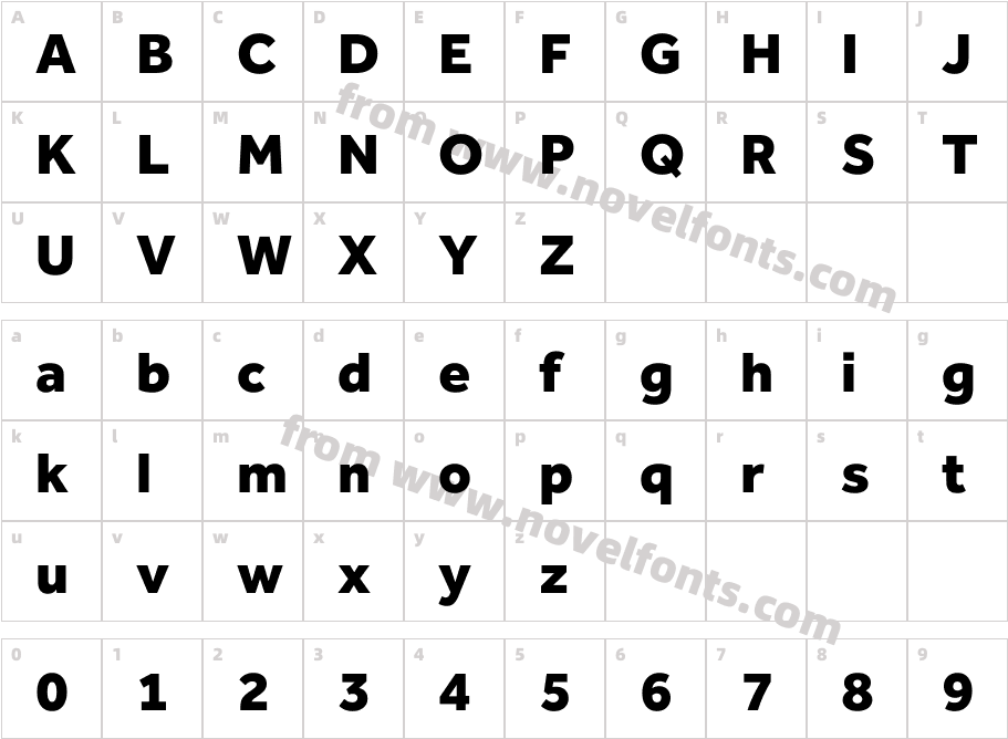Effra CC X BoldCharacter Map