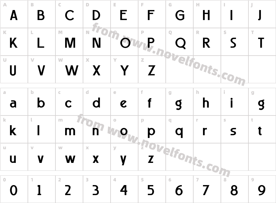 Egko Display Font RegularCharacter Map