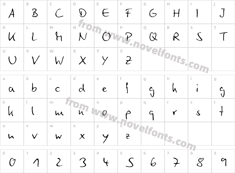 Ego W01Character Map