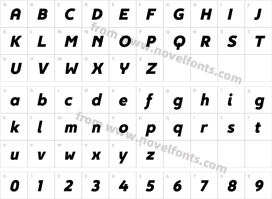 Egon Sans Bk ItalicCharacter Map