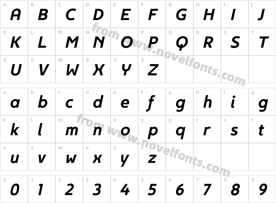 Egon Sans Bold ItalicCharacter Map