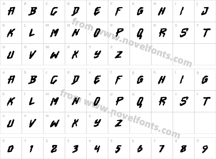Eidges Bunner RegularCharacter Map