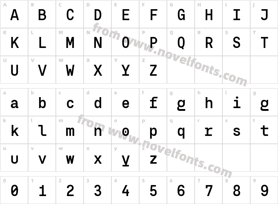 Eingrantch Mono BoldCharacter Map
