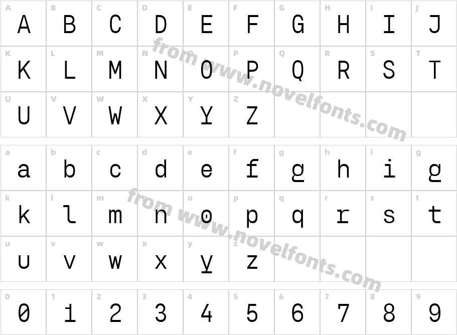 Eingrantch Mono MediumCharacter Map