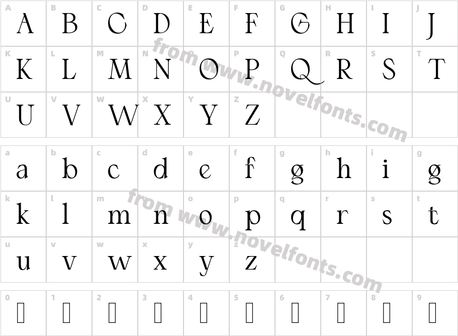 El Fonte Angelia RegularCharacter Map