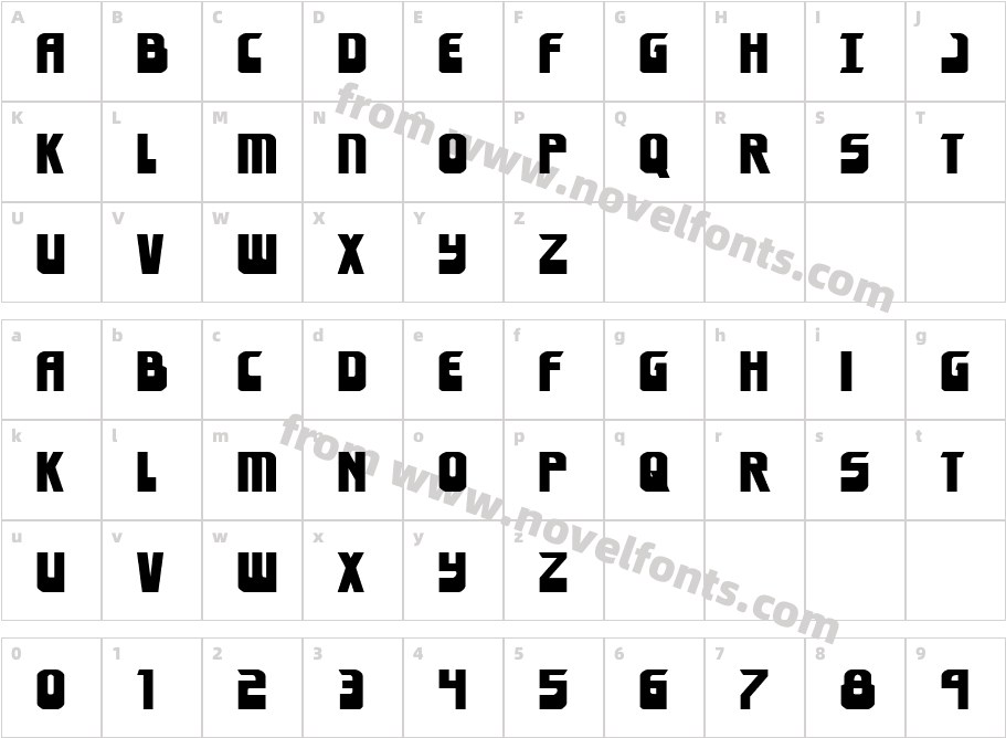 Eldebaran ExpandedCharacter Map