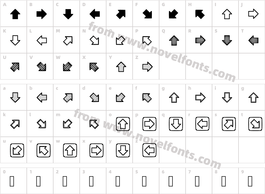 Littlearrows RegularCharacter Map