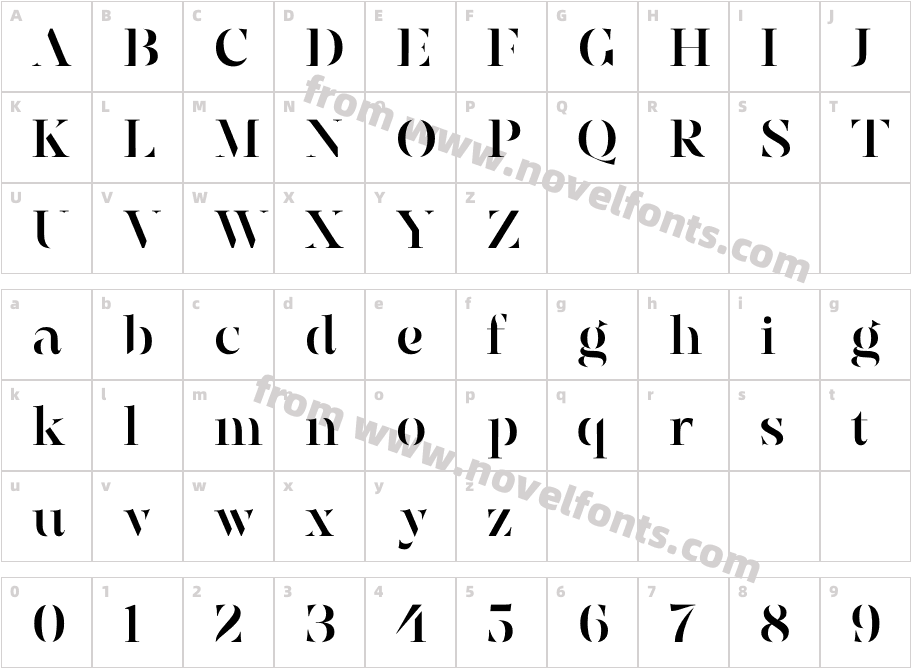 Elegante Classica StencilCharacter Map
