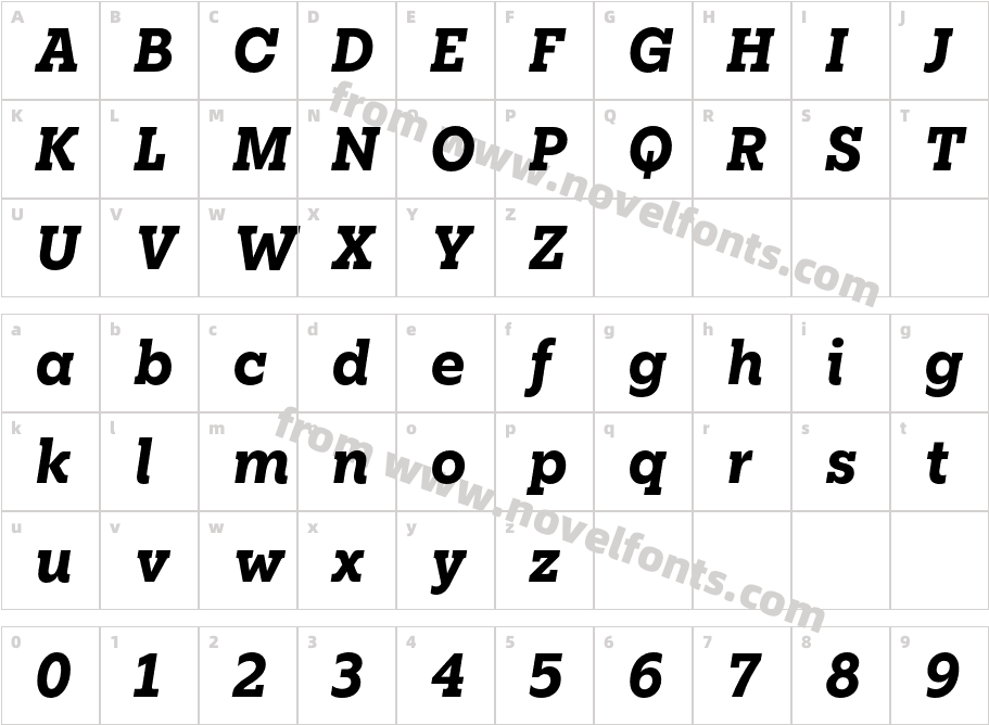 Elizeth Trial Bold ItalicCharacter Map