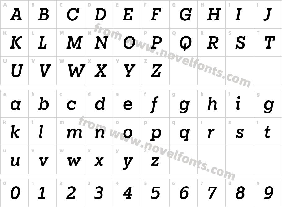 Elizeth Trial Medium ItalicCharacter Map