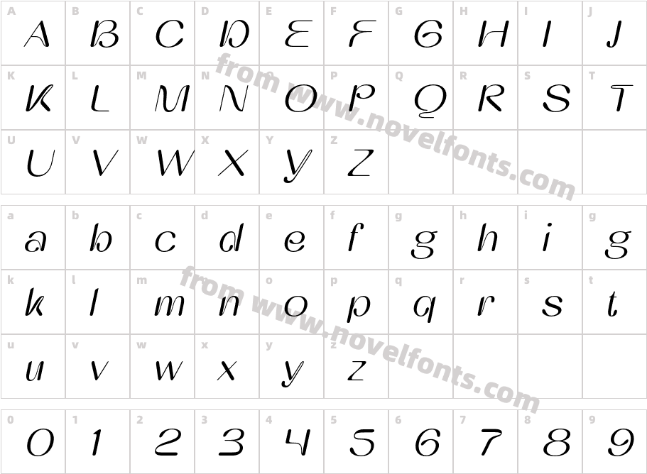 Elmaro ItalicCharacter Map