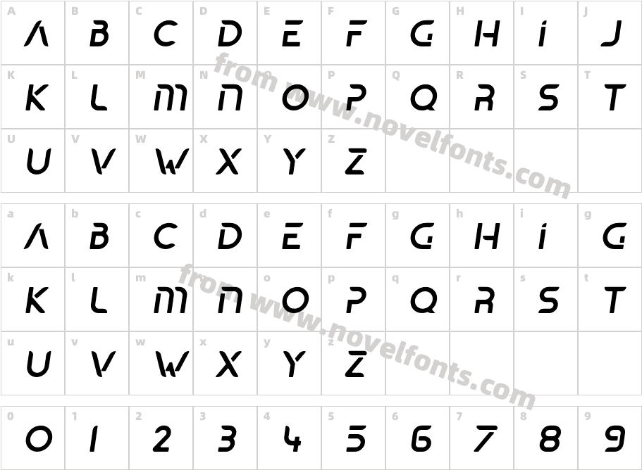 Elounda ItalicCharacter Map