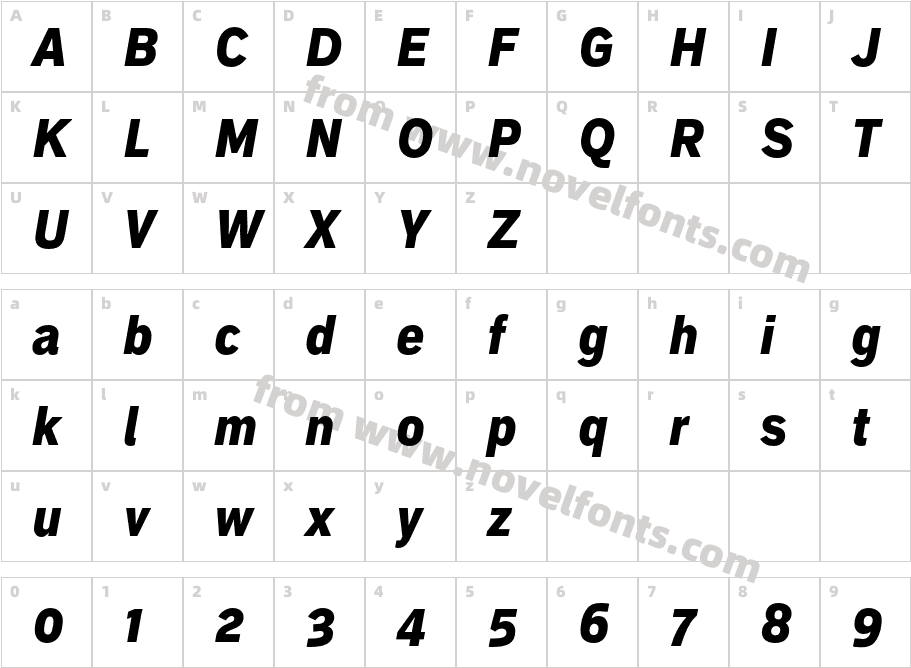 EmbarcaderoMVB Pro Blk Cond ItalCharacter Map