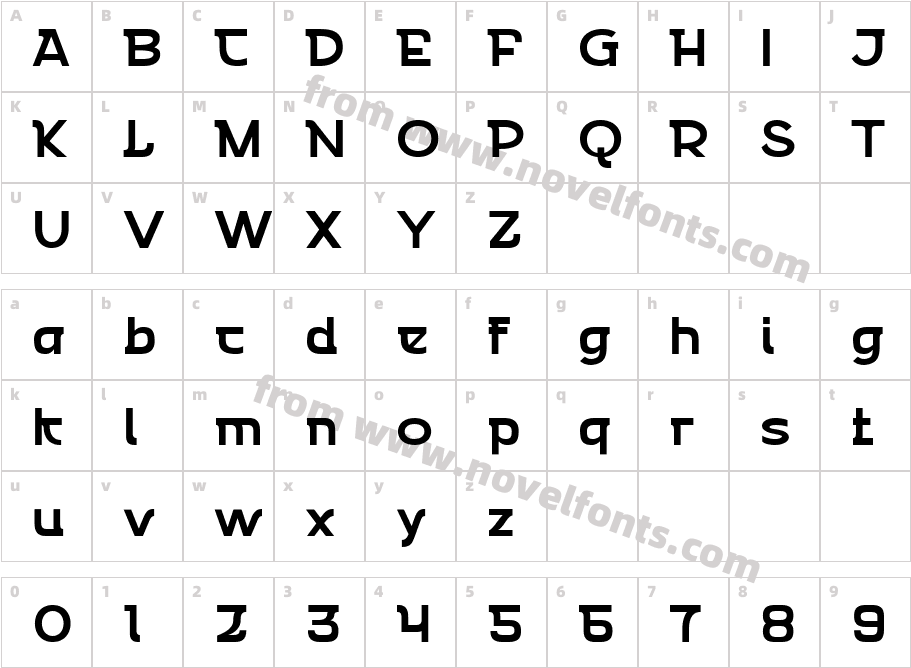 Emencut BoldCharacter Map