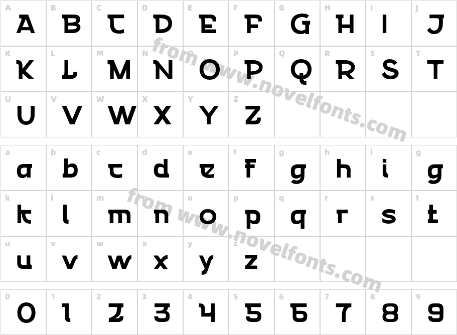 Emencut Extra BoldCharacter Map
