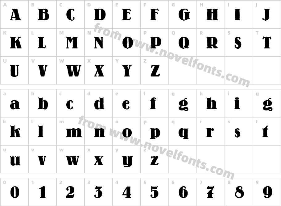 Lo-Type (R) MediumCharacter Map